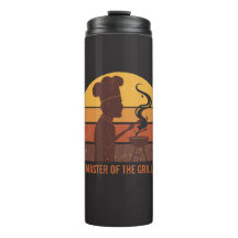 Custom Grill Master Dad Retro Sunset Personalised