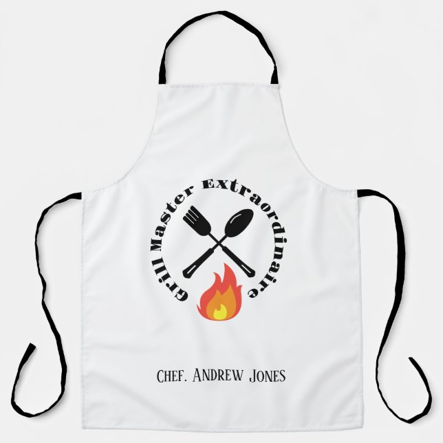 Custom Grill Master Extraordinaire funny gifts Apron (Front)