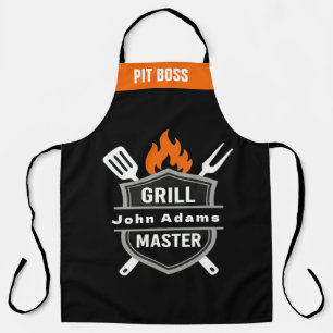 Custom Grill Master Monogram Apron - Chef Name