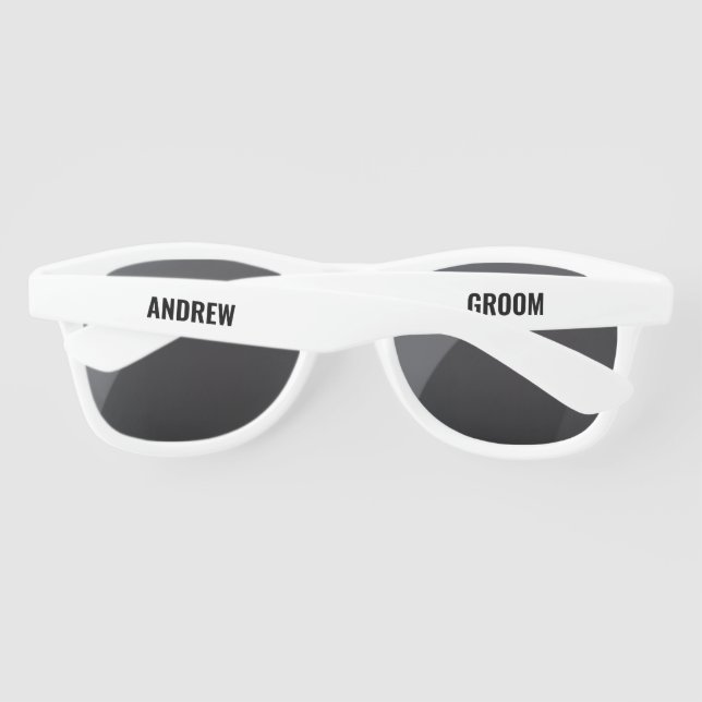 Custom Groom Bride Wedding Favours Bachelor Party Sunglasses (Back)