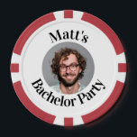 Custom Groom Face Bachelor Party Poker Chips<br><div class="desc">Make your bachelor party unforgettable with our Custom Groom Face Bachelor Party Poker Chips. These unique poker chips are the perfect addition to your night of fun and games, offering a personalised touch that celebrates the groom in style. Crafted with high-quality materials, these chips are not just a game accessory...</div>