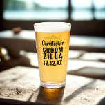 Custom Groom Funny Groomzilla Glass<br><div class="desc">Do you know a Groom-zilla? If you're looking for a fun gift for him that he'll use every day,  get him this personalized Groomzill Glass. Just add their name and wedding date. Perfect gift for your guy.</div>