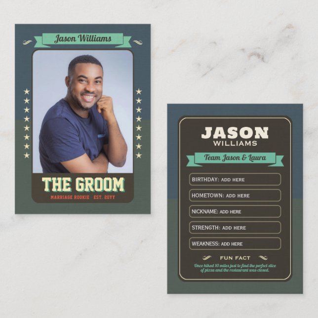 Custom Groom Trading Cars, Fun Wedding Favour Groo Calling Card (Front/Back)