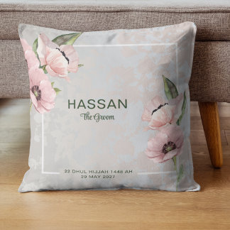 Custom Groom Wedding Throw Pillow - Cushion