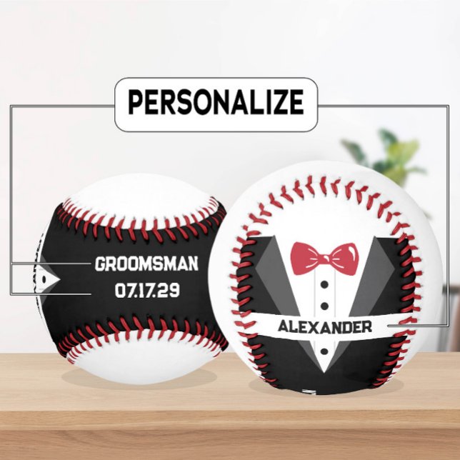 Custom Groomsman Baseball – Personalised Text (Creator Uploaded)