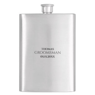 Custom Groomsman Best Man Wedding Monogram Gift Hip Flask