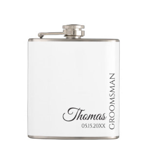Custom Groomsman Best Man Wedding Monogram Hip Flask