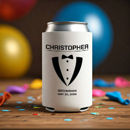Custom Groomsman Can Cooler
