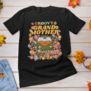 Custom Groovy Hippie Mum Grand Ma Mother T-Shirt