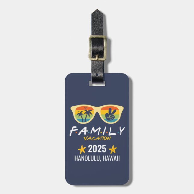 Custom Group Matching Family Vacation Luggage Tag (Front Vertical)