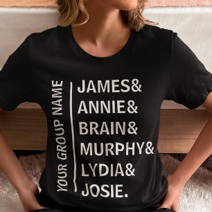 Custom Group Name List  Personalised Family Friend Tri-Blend Shirt