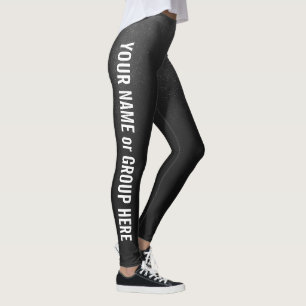 Custom Group Name & Text Women's Leggings Grey