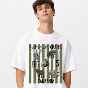 Custom Grunge Big 5 Tanzania Ngorongoro Crater Tri-Blend Shirt