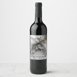 Custom Grunge Black Gold  Wine Label