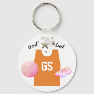 Custom GS Goal Shooter Netball Good Luck Keyring