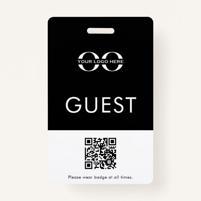 Custom Guest Badge Logo QR Code ID Badge (Front)
