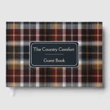 Custom Guest Book Gingham Style Vacation Rentals