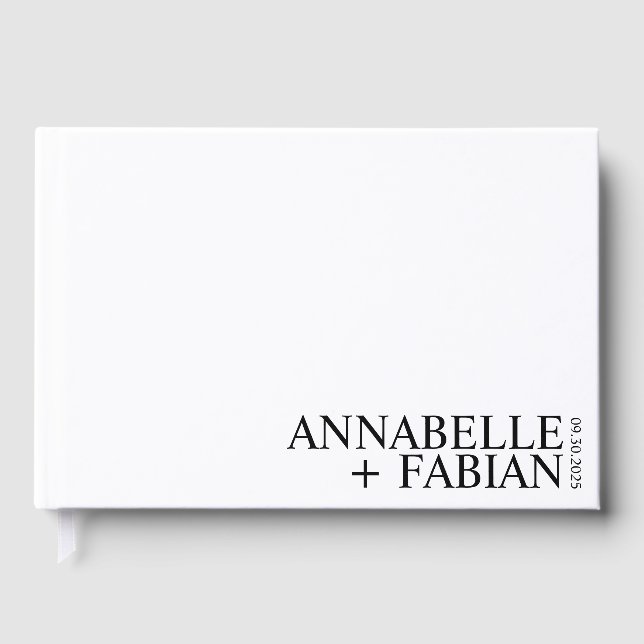 Custom Guest Book, Personalised Luxury Wedding Gue Guest Book (Front)