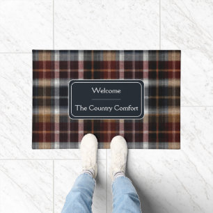 Custom Guest Door Mat Gingham Vacation Rentals