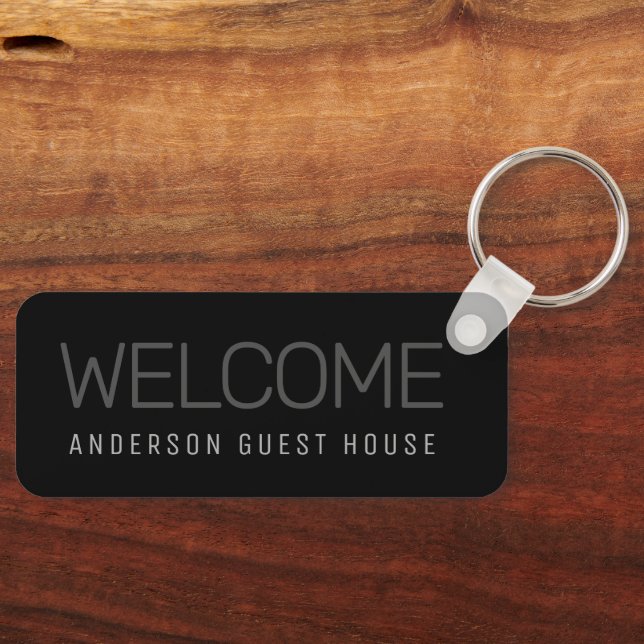 Custom Guest House Room with Phone Number  Key Ring (Front)