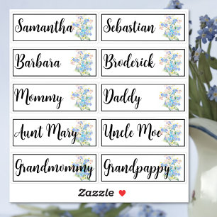 Custom Guest List 10 Names Forget-me-nots Flowers