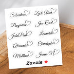 Custom Guest List 10 Names Grey Calligraphy Heart<br><div class="desc">A gorgeous design featuring a grey calligraphy heart with your individual custom names on it. Easily customise this stickers to your names or text! - designed with ❤ by Zaubershirts -</div>