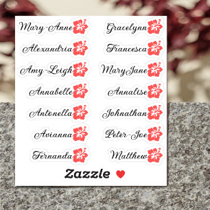 Custom Guest List 14 Names Calligraphy Hawaii Cute