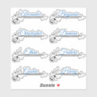 Custom Guest List 8 Names Blue Calligraphy Stars