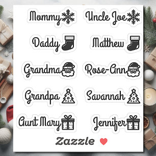 Custom Guest List Names Cute Christmas Symbols