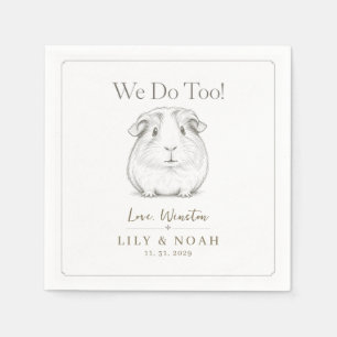 Custom Guinea Pig Wedding Sketch Vintage Modern Napkin
