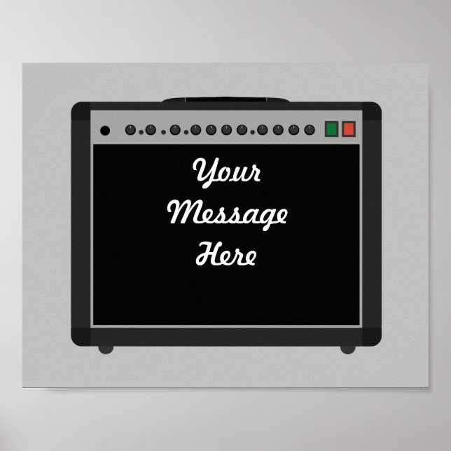 Custom Guitar Amplifier Rock and Roll Themed Poster (Front)