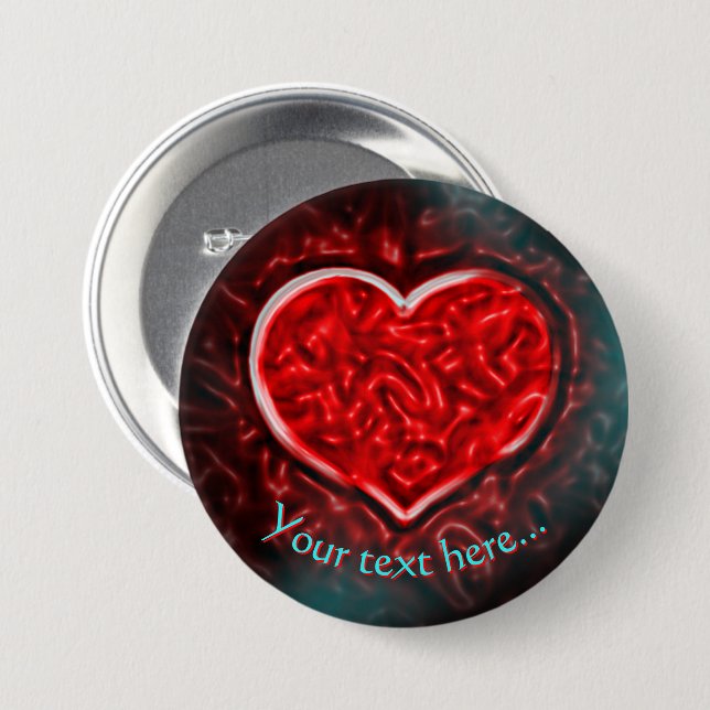 Custom Gutsy Heart 7.5 Cm Round Badge (Front & Back)