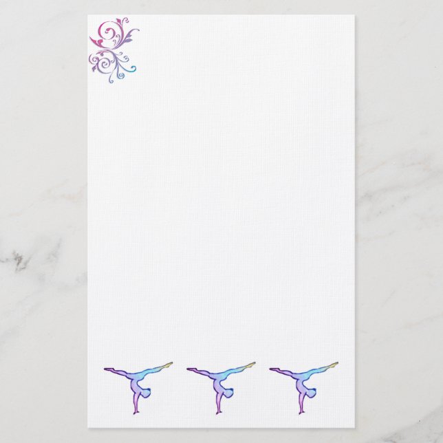 custom gymnast stationary stationery (Front)