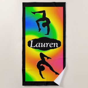 CUSTOM GYMNASTICS GIRL BEACH TOWEL