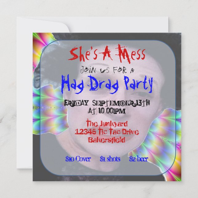 Custom Hag Drag Party Invitations (Front)
