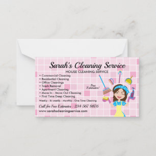 Custom Hair Color Lady House Cleaning Service Card