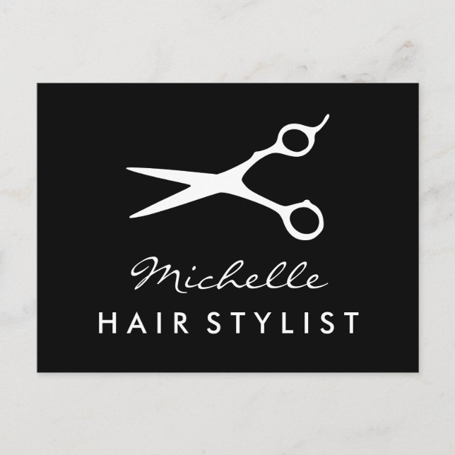 Custom hairdresser postcard for hair stylist salon (Front)