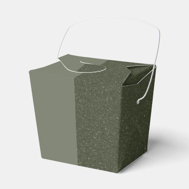 Custom Half & Half Moss Green Favour Box (Front Side)