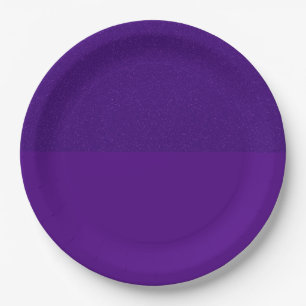 Custom Half-Matte Half-Glitter Purple Paper Plate