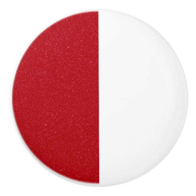 Custom Half Tomato Red Ceramic Pull Drawer Knob (Front)