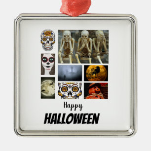 Custom Halloween 8 Photo Collage   Metal Tree Decoration