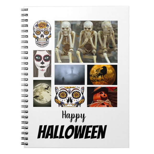 Custom Halloween 8 Photo Collage   Notebook (Front)