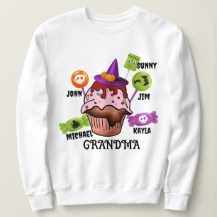 Custom Halloween Candy Kids Names Grandma Sweatshirt