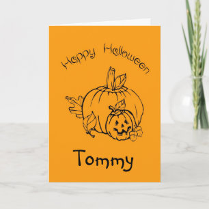 Custom Halloween Card With Pumpkins