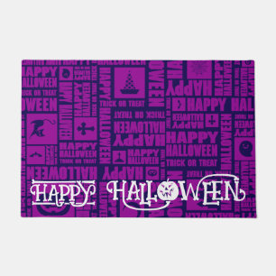 Custom Halloween Cute Spooky Whimsical Purple Doormat