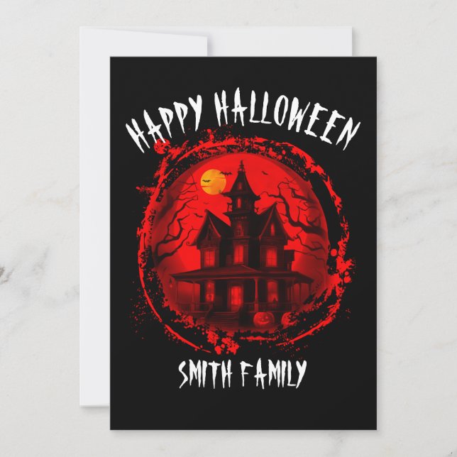CUSTOM HALLOWEEN HAUNTED HOUSE FAMILY PARTY INVITATION (Front)