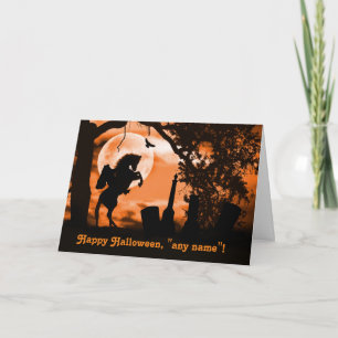 Custom Halloween Headless Horseman Fun Add Name Card