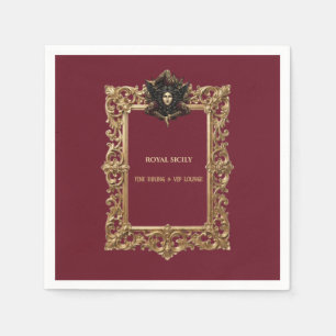 Custom Halloween Paper Napkins Gold