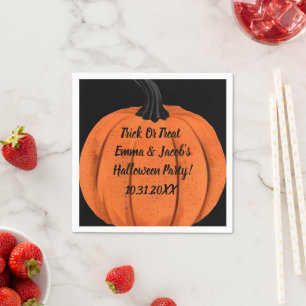 Custom Halloween Pumpkin Design Party Napkin