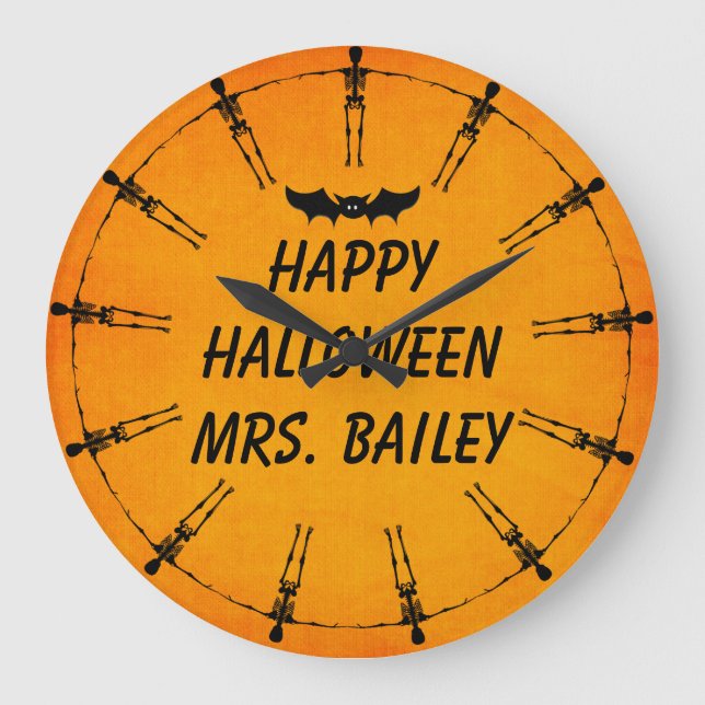 Custom Halloween Skeleton Clock (Front)